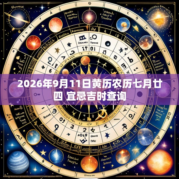 2026年9月11日黄历农历七月廿四 宜忌吉时查询