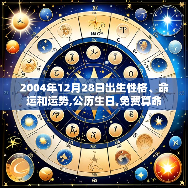 2004年12月28日出生性格、命运和运势,公历生日,免费算命
