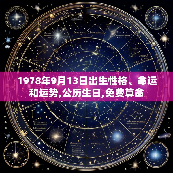 1978年9月13日出生性格、命运和运势,公历生日,免费算命