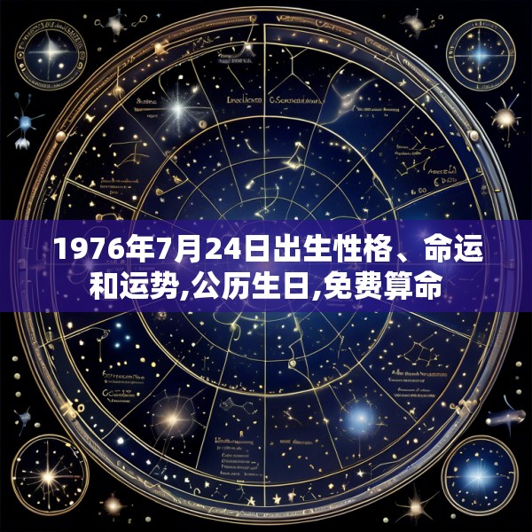 1976年7月24日出生性格、命运和运势,公历生日,免费算命