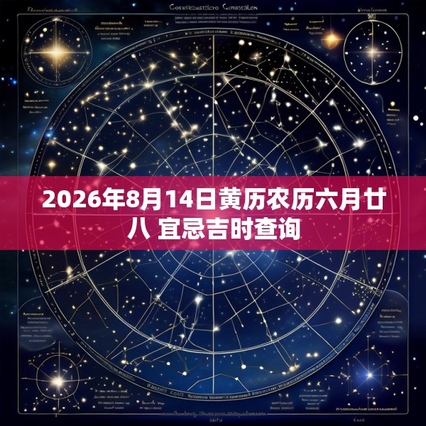 2026年8月14日黄历农历六月廿八 宜忌吉时查询