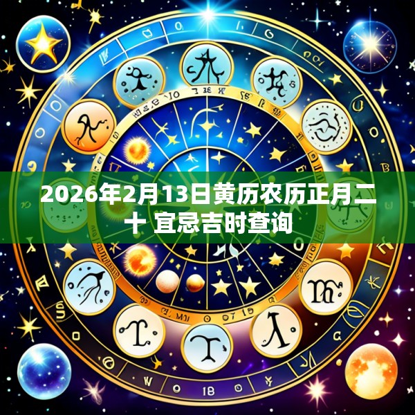 2026年2月13日黄历农历正月二十 宜忌吉时查询