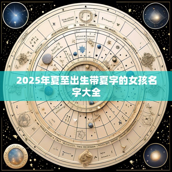 2025年夏至出生带夏字的女孩名字大全