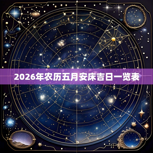 2026年农历五月安床吉日一览表