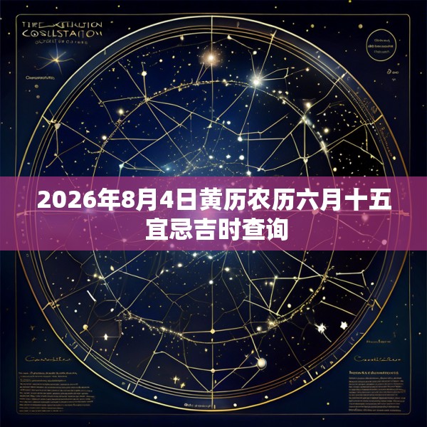 2026年8月4日黄历农历六月十五 宜忌吉时查询