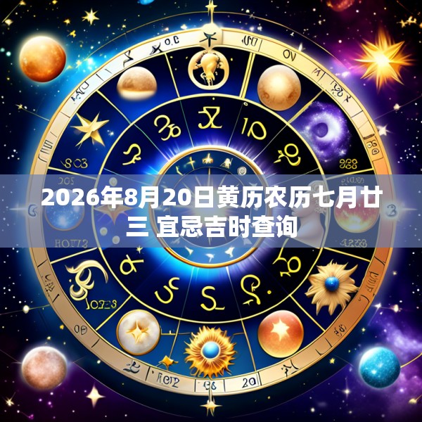 2026年8月20日黄历农历七月廿三 宜忌吉时查询