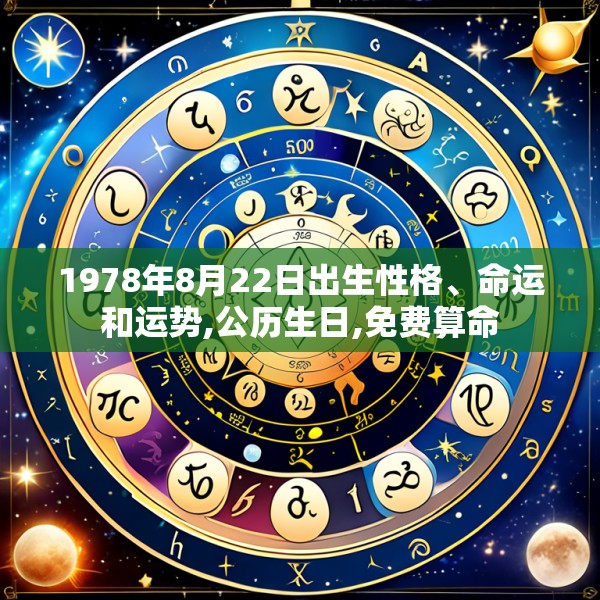 1978年8月22日出生性格、命运和运势,公历生日,免费算命