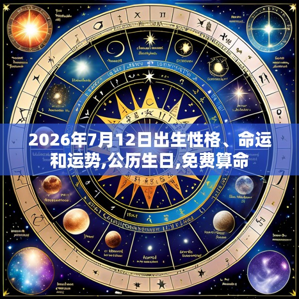 2026年7月12日出生性格、命运和运势,公历生日,免费算命