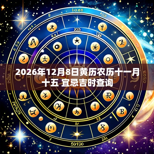 2026年12月8日黄历农历十一月十五 宜忌吉时查询