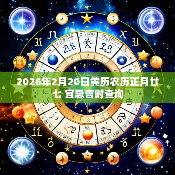 2026年2月20日黄历农历正月廿七 宜忌吉时查询
