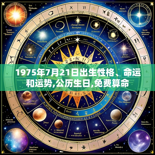 1975年7月21日出生性格、命运和运势,公历生日,免费算命