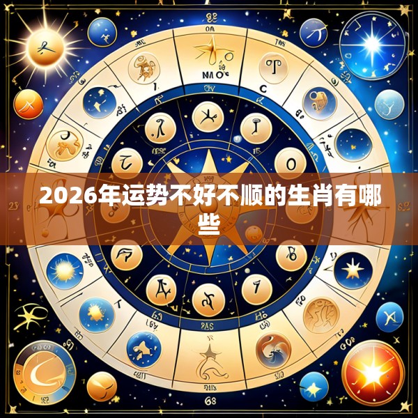 2026年运势不好不顺的生肖有哪些