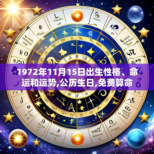 1972年11月15日出生性格、命运和运势,公历生日,免费算命