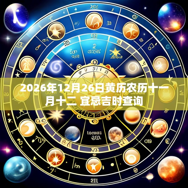 2026年12月26日黄历农历十一月十二 宜忌吉时查询