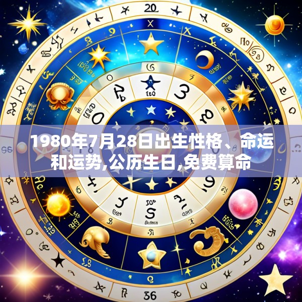 1980年7月28日出生性格、命运和运势,公历生日,免费算命