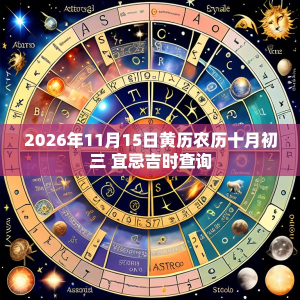 2026年11月15日黄历农历十月初三 宜忌吉时查询