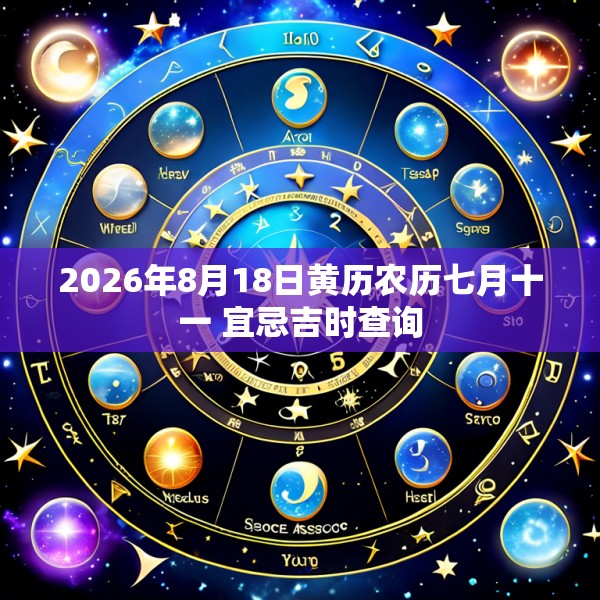 2026年8月18日黄历农历七月十一 宜忌吉时查询
