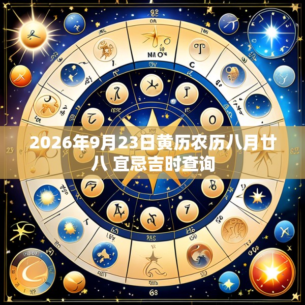 2026年9月23日黄历农历八月廿八 宜忌吉时查询