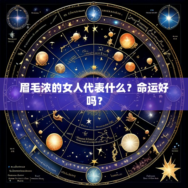 眉毛浓的女人代表什么？命运好吗？