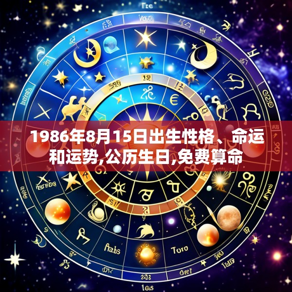 1986年8月15日出生性格、命运和运势,公历生日,免费算命