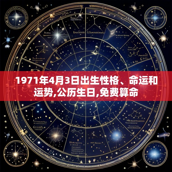 1971年4月3日出生性格、命运和运势,公历生日,免费算命