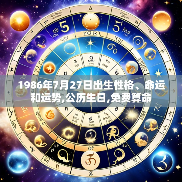 1986年7月27日出生性格、命运和运势,公历生日,免费算命