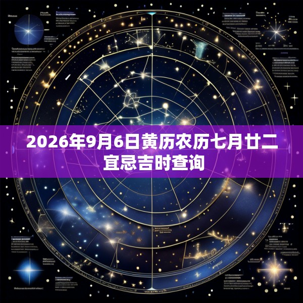 2026年9月6日黄历农历七月廿二 宜忌吉时查询