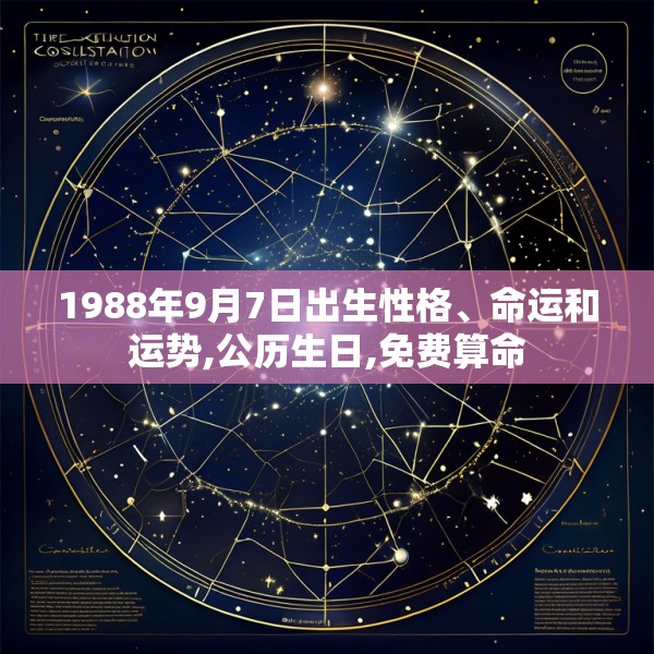 1988年9月7日出生性格、命运和运势,公历生日,免费算命