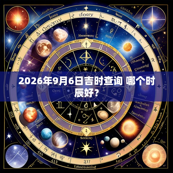 2026年9月6日吉时查询 哪个时辰好？