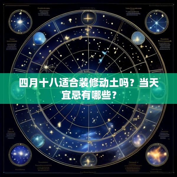 四月十八适合装修动土吗?当天宜忌有哪些?