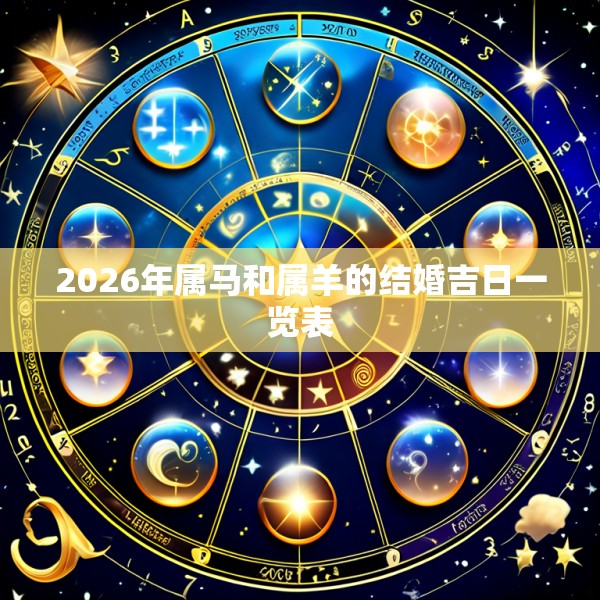 2026年属马和属羊的结婚吉日一览表