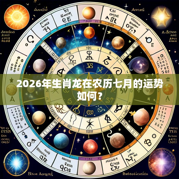 2026年生肖龙在农历七月的运势如何?