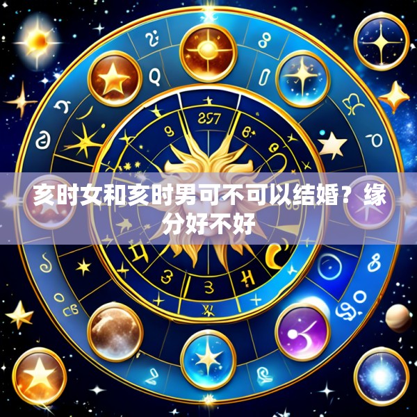 亥时女和亥时男可不可以结婚？缘分好不好