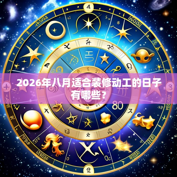 2026年八月适合装修动工的日子有哪些？