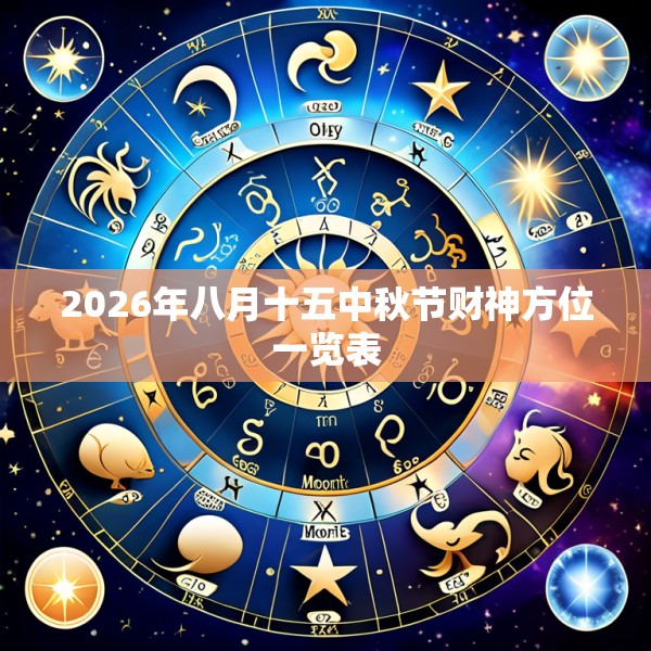 2026年八月十五中秋节财神方位一览表
