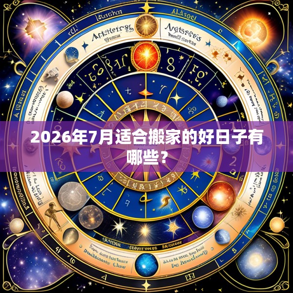 2026年7月适合搬家的好日子有哪些?