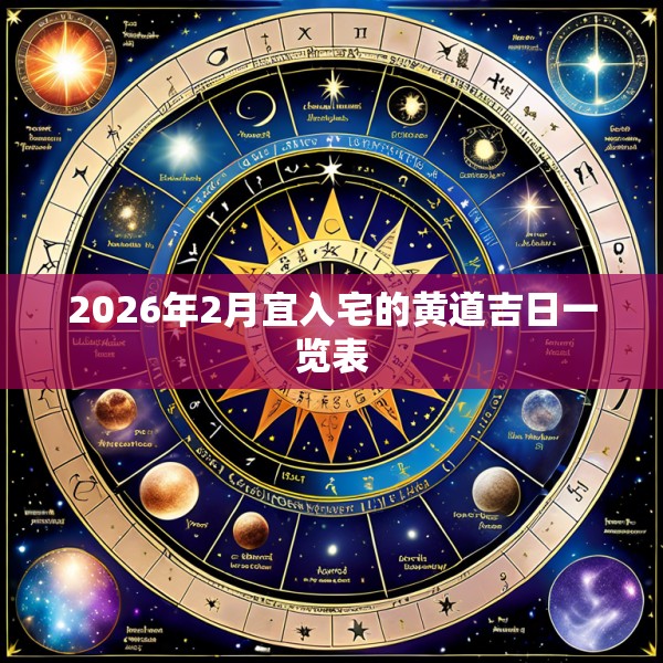 2026年2月宜入宅的黄道吉日一览表