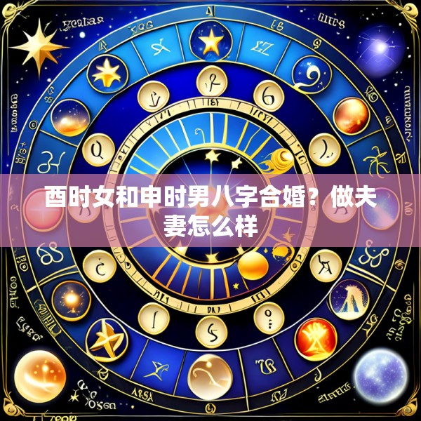 酉时女和申时男八字合婚？做夫妻怎么样