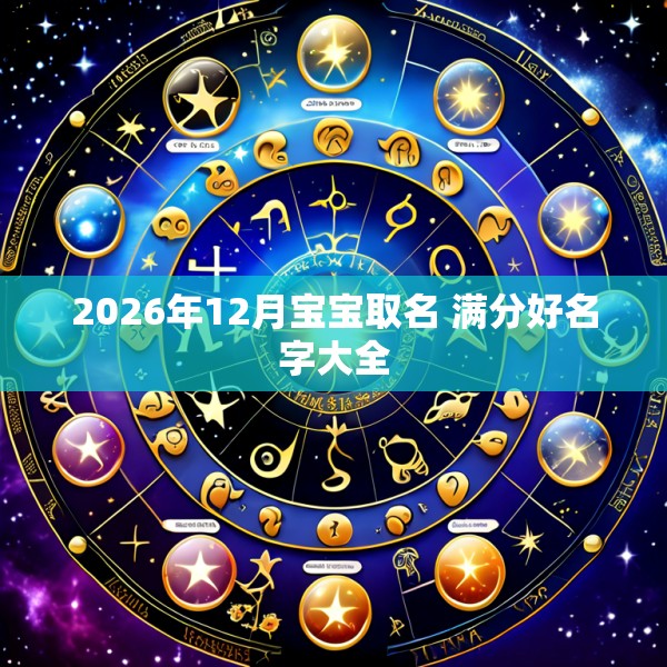 2026年12月宝宝取名 满分好名字大全