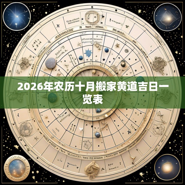 2026年农历十月搬家黄道吉日一览表