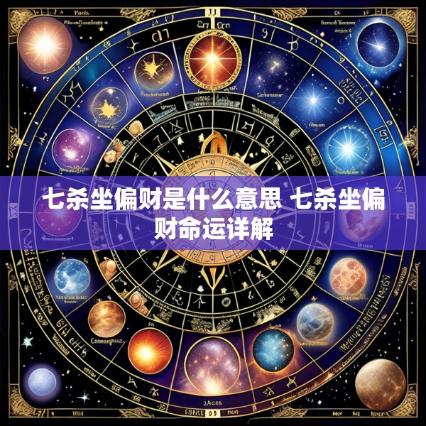 七杀坐偏财是什么意思 七杀坐偏财命运详解