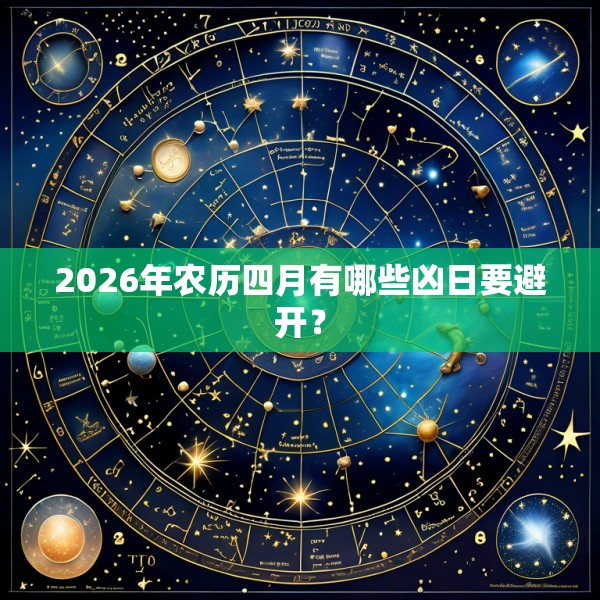 2026年农历四月有哪些凶日要避开？