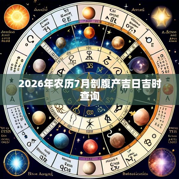 2026年农历7月剖腹产吉日吉时查询