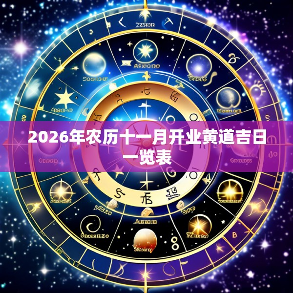 2026年农历十一月开业黄道吉日一览表