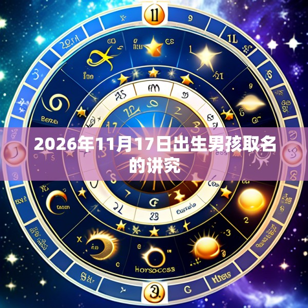2026年11月17日出生男孩取名的讲究