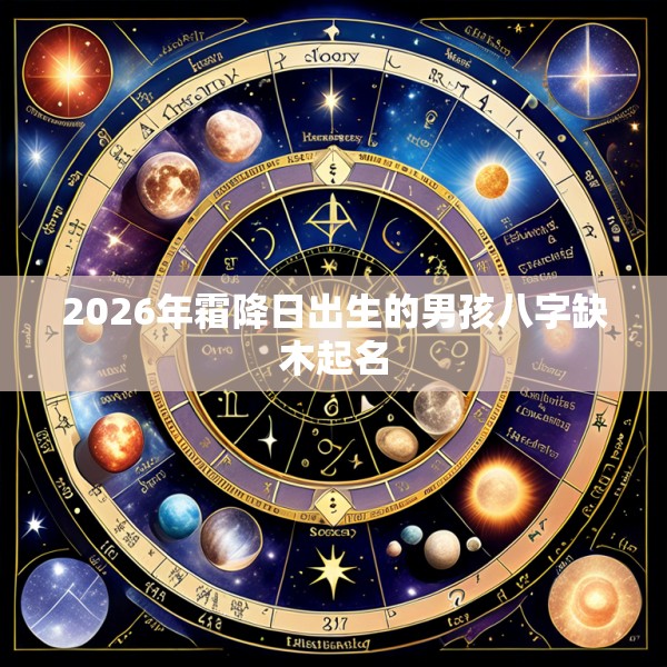 2026年霜降日出生的男孩八字缺木起名