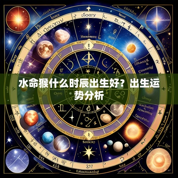 水命猴什么时辰出生好？出生运势分析