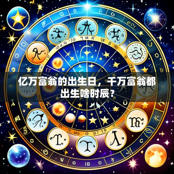 亿万富翁的出生日,千万富翁都出生啥时辰?