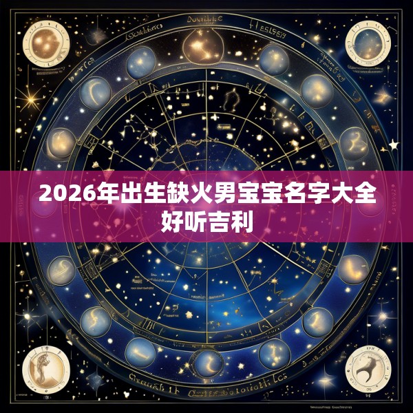 2026年出生缺火男宝宝名字大全好听吉利