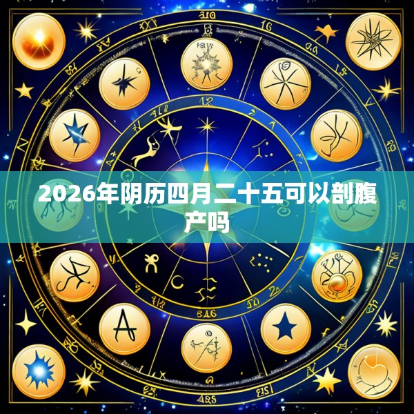 2026年阴历四月二十五可以剖腹产吗